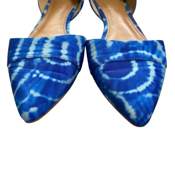 J.Crew Women's Blue and White Tie Dye D'Orsay Flats, Style #C4927, Size 6 - Picture 4 of 12